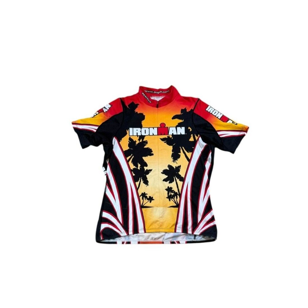 Sugoi Ironman Jersey Mens Size Large - XL Cycling 1/2 Zip - Road Race - Vintage